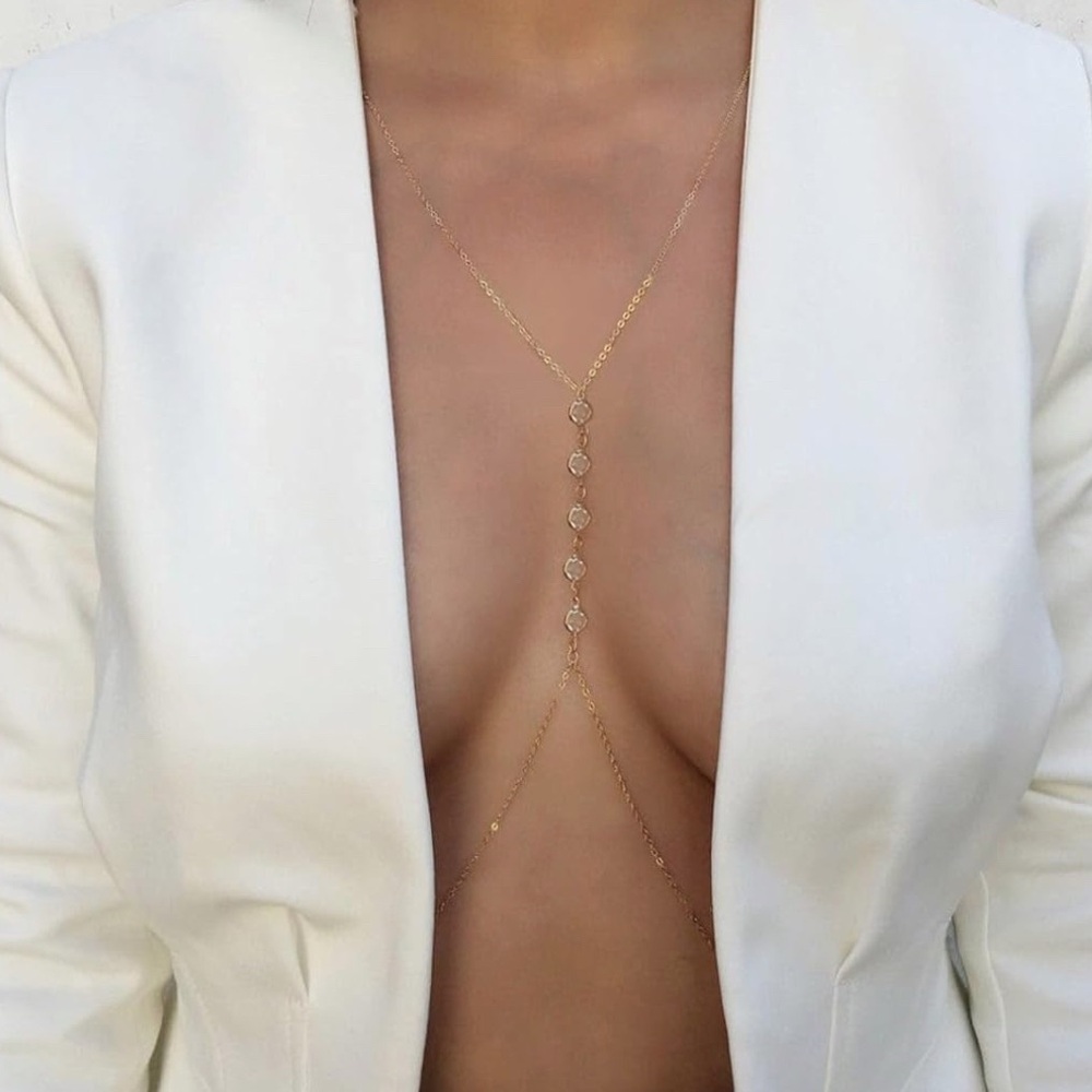 Gold plated body chain, brand new with original packaging